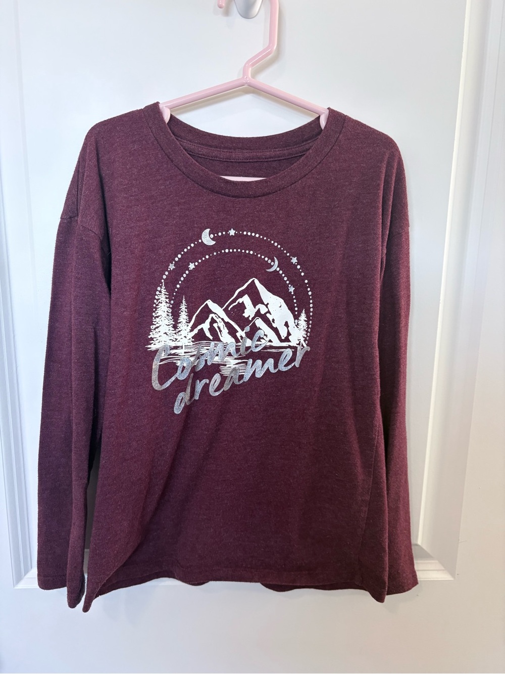 3/$10 - Kids Long Sleeve Mountain Graphic Tee - Shirt Burgundy